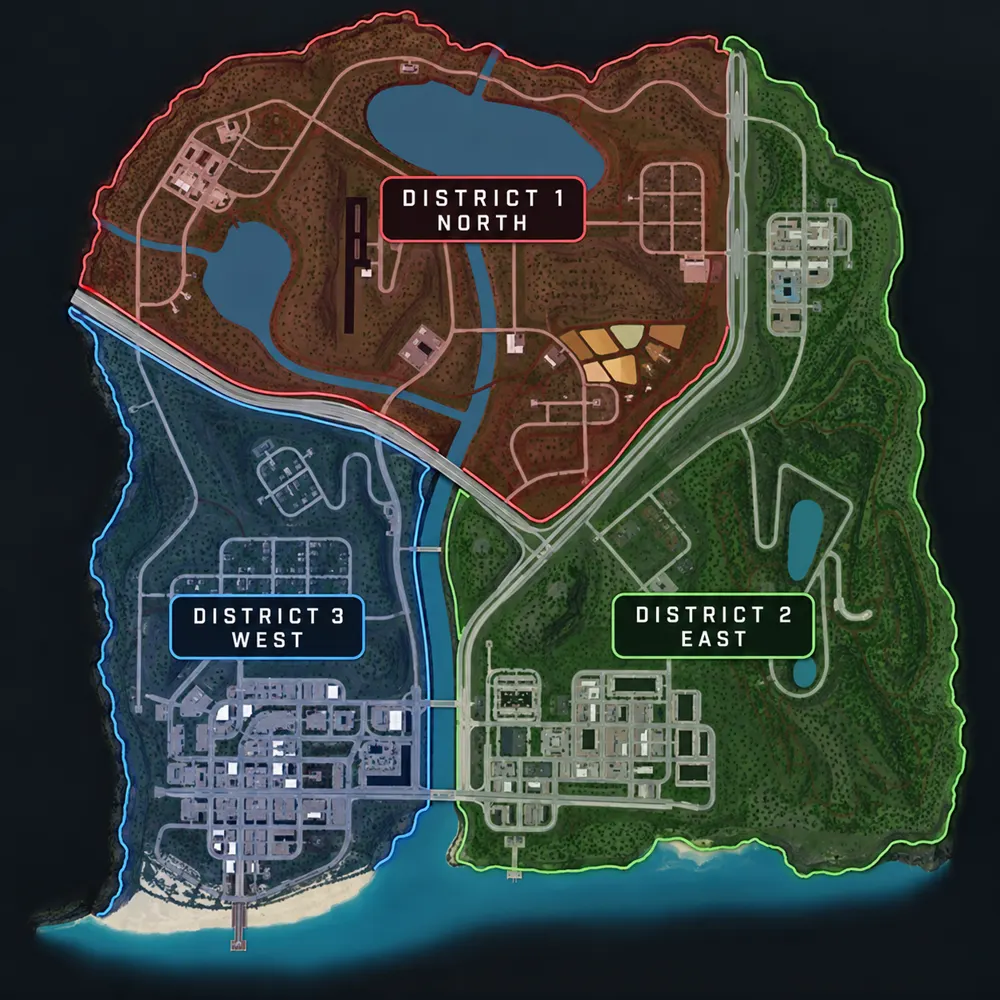 Liberty County split into District 1 North, District 2 East and District 3 West